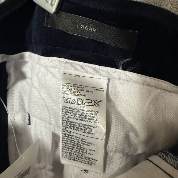 NWT Banana Republic Pants 12R Velour Velvet Logan Navy Blue Stretch Trousers - Picture 12 of 13